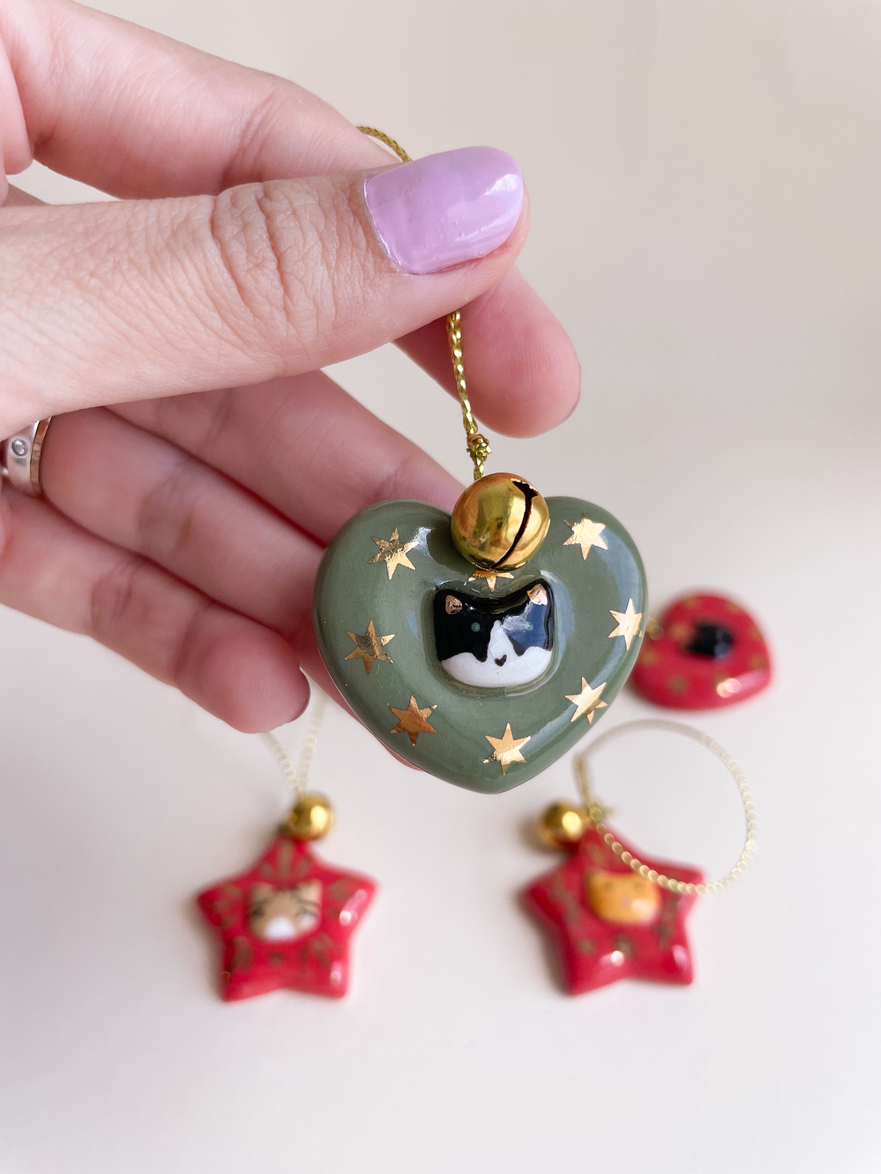 Enfeite Coração Gatalino