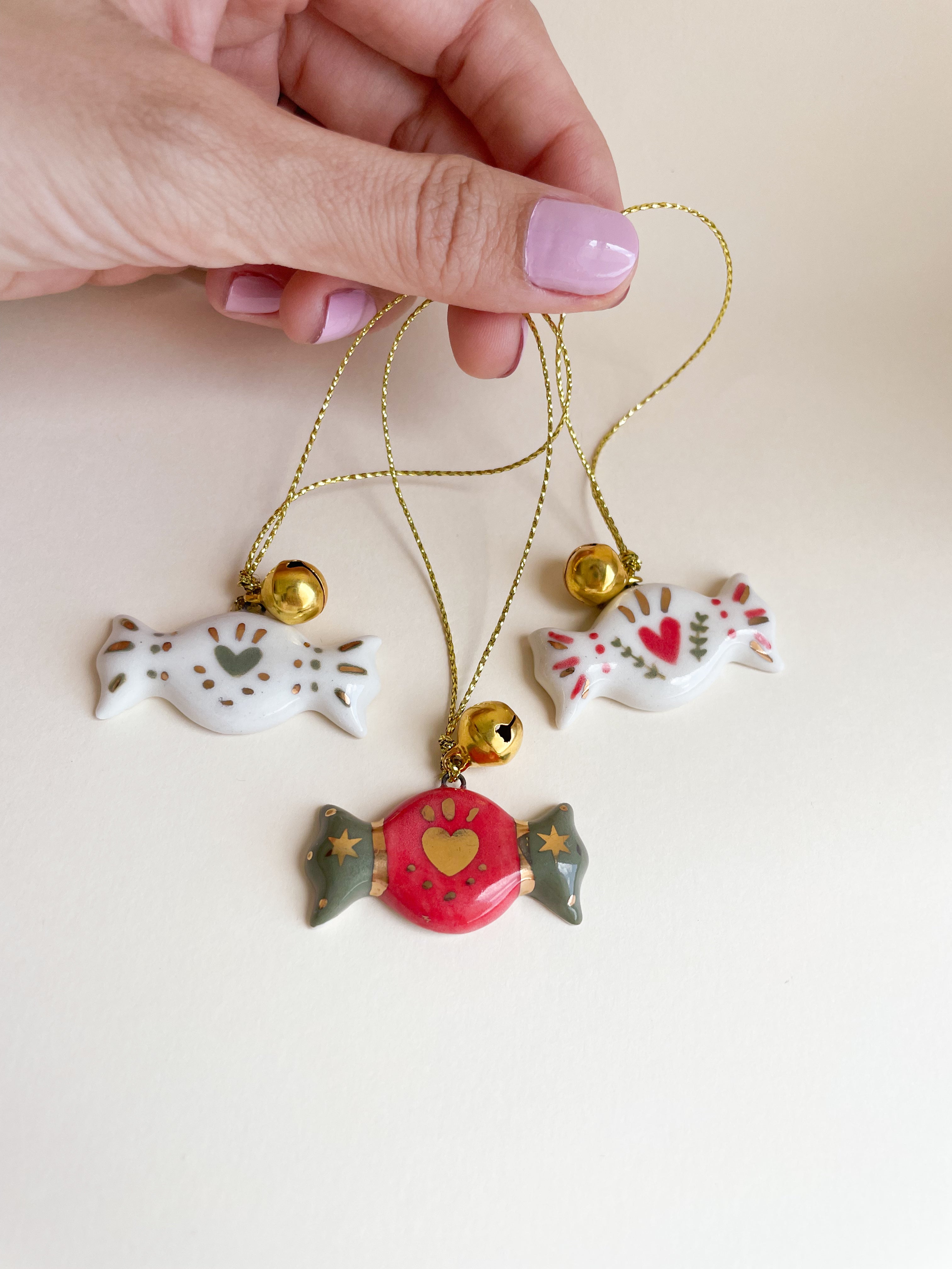 Trio de Enfeites Doces Natalinos