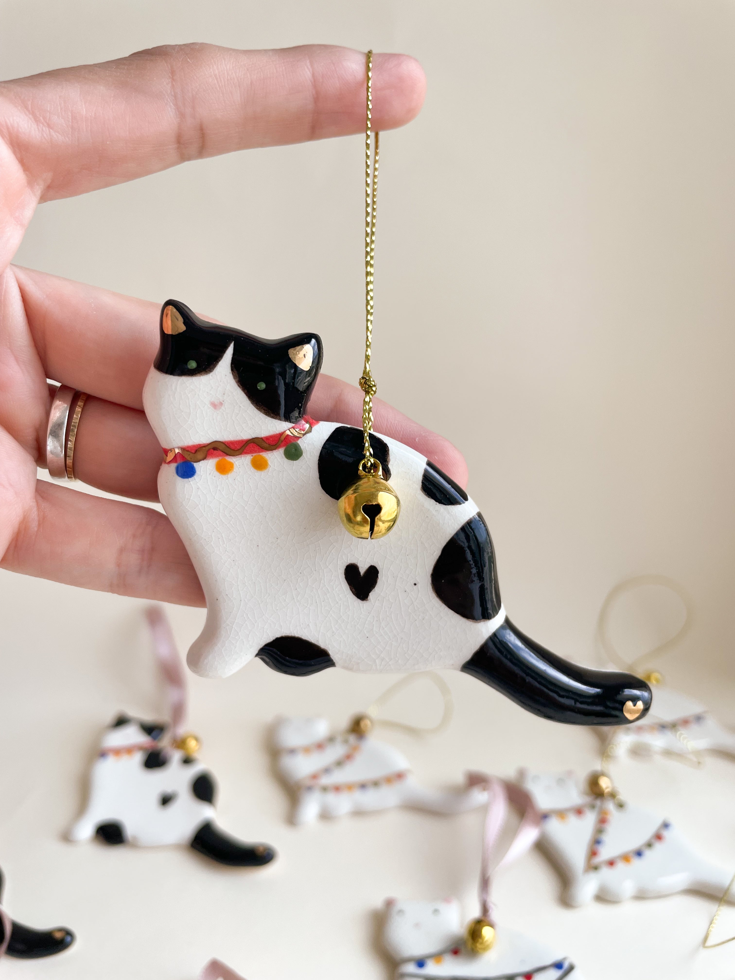 Enfeite de Cerâmica Gatinho Frajola