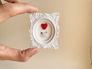 Mini Quadrinho Gatinho Branco