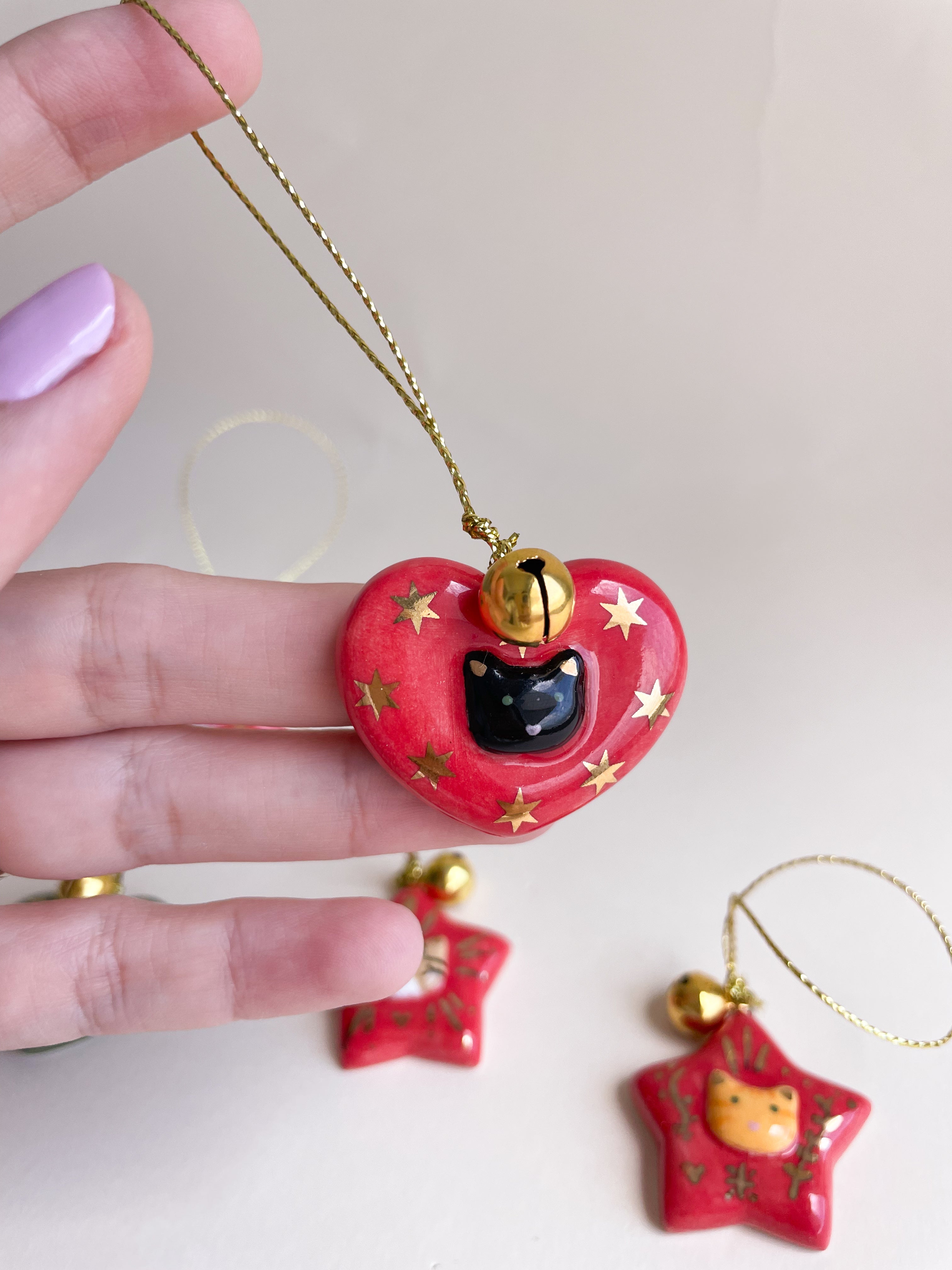 Enfeite Coração Gatalino