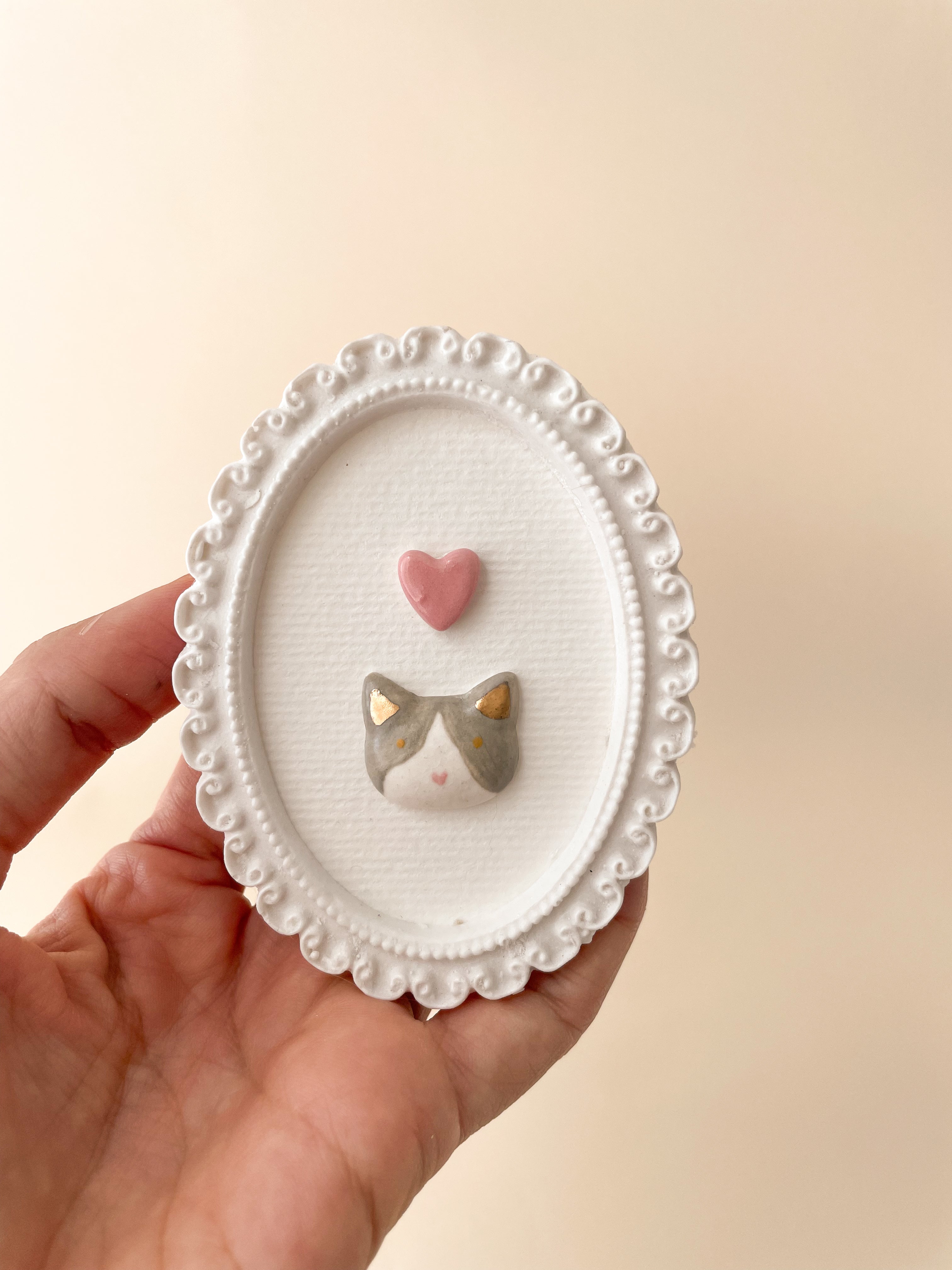 Quadro Gatinho Cinza e Branco