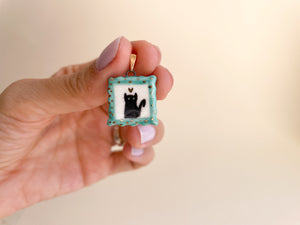 Pingente Moldurinha Gato Preto