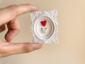 Mini Quadrinho Gatinho Branco