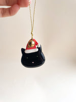 Carregar imagem no visualizador da galeria, Enfeite de Cerâmica Gatinho Noel
