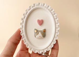 Quadro Gatinho Cinza e Branco