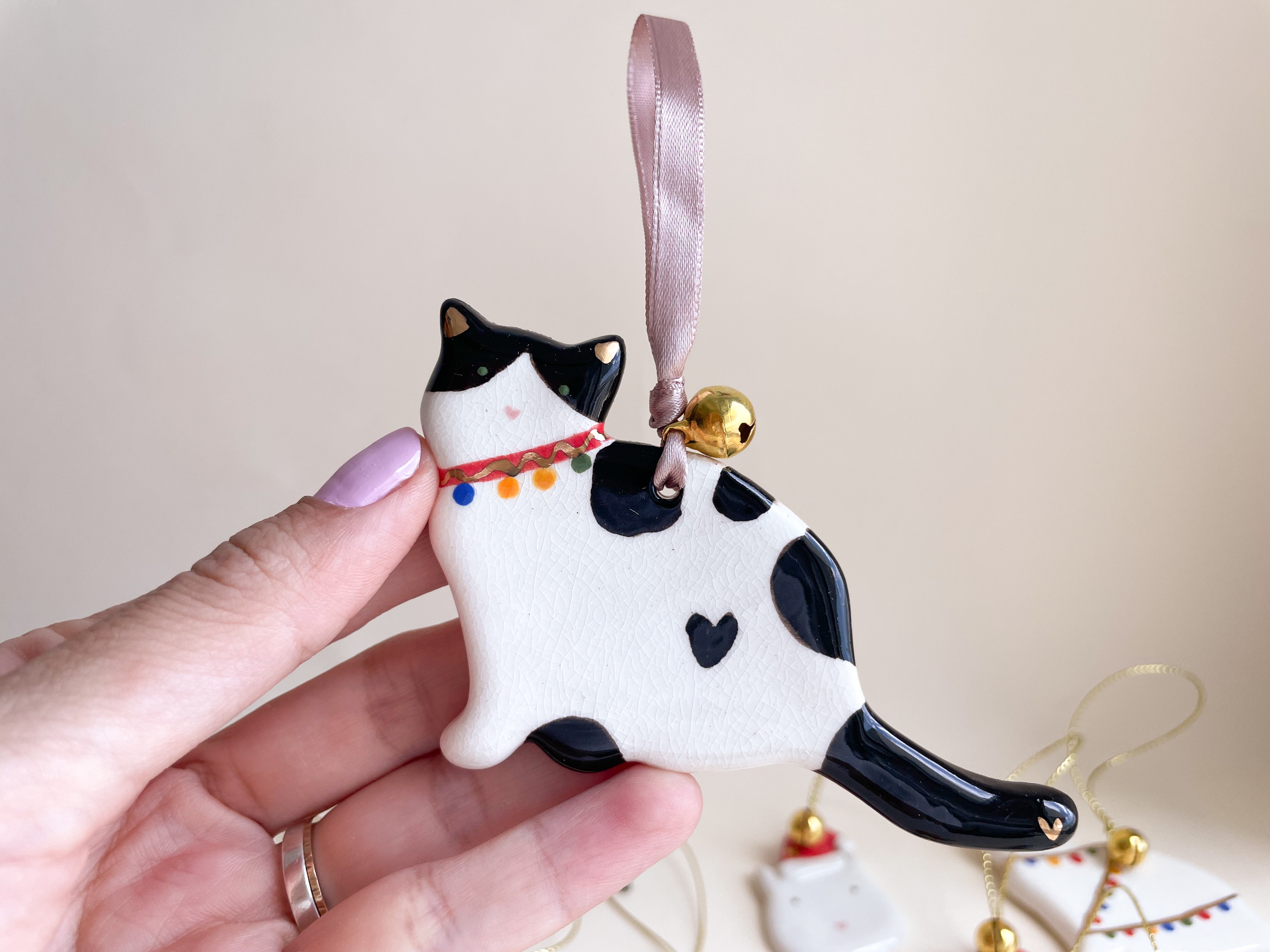 Enfeite de Cerâmica Gatinho Frajola